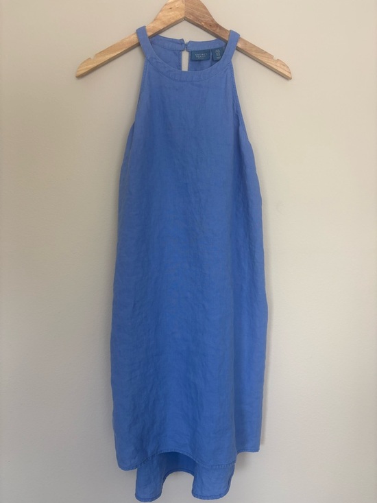 Antibes Blanc Dresses & Skirts - Linen Halter Midi Dress in Cornflower Blue